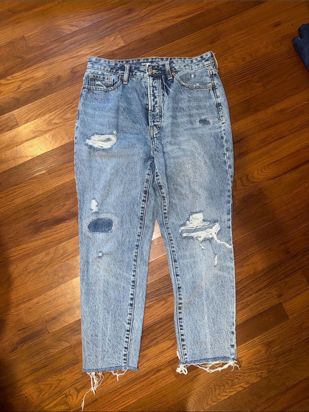 Old Navy Light Blue High-Rise Distressed Jeans